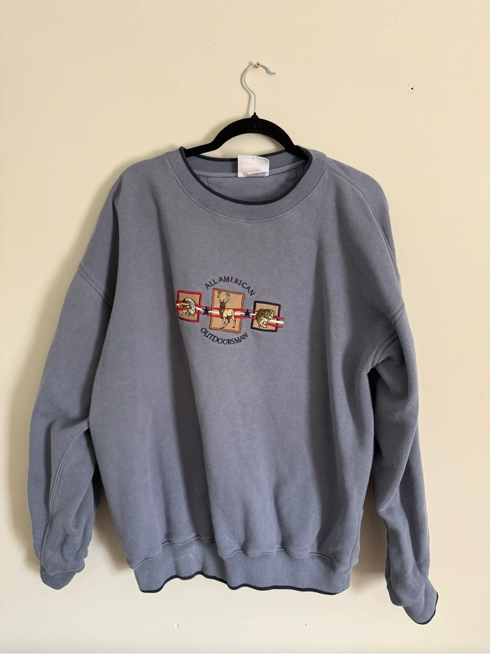 Embroidered Crewneck Sweatshirt - Slate Blue